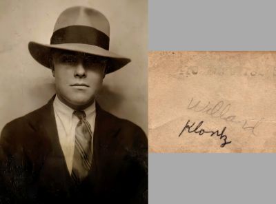 Williard Klontz

THIS HAS BEEN RETURNED TO FAMILY

This Photo States: "Willard Klontz"

