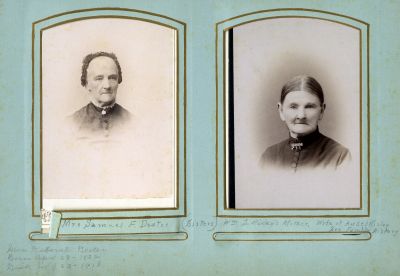 Deborah A. Soper Dexter (Left) & Delia Marshall Risley (Right)

This was Shared by a anonymous member.

These Cabinet Card Photos State:

Left: "Mrs. Samuel F. Dexter. Mrs. Deborah Dexter. Born 28 April 1822/Died 23 July 1918."

(Sisters)

"Wm. S. Risley's Mother, Wife of Ansel Risley. See Family History"
