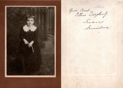 Lillian Daugherty

This was Donated by Cheryl Webber/The Terry Girls Genealogy.

This photo mounted on board states: "For Mother, Alice. Your Aunt Lillian Daugherty, from Grandma"
