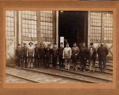 Click to view full size image
==============
Pennsylvania Railroad Workers
This was Shared by Jonelle Trimmer
This photo mounted on board is of the Pennsylvania Railroad workers, taken sometime before 1925...vicinity of Dillsburg, York County, Pennsylvania. The only person I can identify is my maternal great grandfather, William Henry Baker (1857-1925), standing 2nd from the end on the right.
Pennsylvania Railroad Workers
This was Shared by Jonelle Trimmer
This photo mounted on board is of the Pennsylvania Railroad workers, taken sometime before 1925...vicinity of Dillsburg, York County, Pennsylvania. The only person I can identify is my maternal great grandfather, William Henry Baker (1857-1925), standing 2nd from the end on the right.