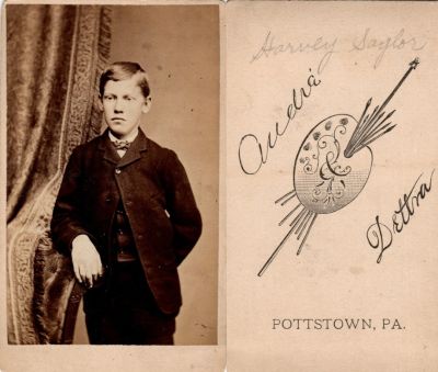 Harvey Saylor

This CdV Photograph states: "Harvey Saylor"

The Photographers name is "AUDRE & DETTRA", Pottstown, Pennsylvania
