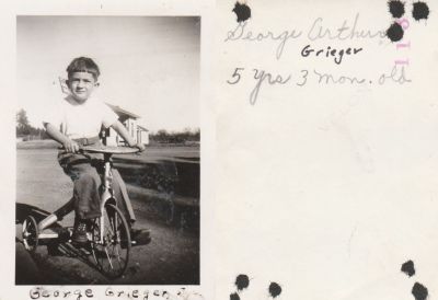 Click to view full size image
==============
George Arthur Grieger
THIS HAS BEEN RETURNED TO FAMILY
This photo states: "George Arthur Grieger, 5 years, 3 months old"
George Arthur Grieger
THIS HAS BEEN RETURNED TO FAMILY
This photo states: "George Arthur Grieger, 5 years, 3 months old"