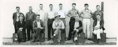 Click to view full size image
==============
The Pacific Telephone & Telegraph Company, 1949
This is being shared by Tammy Jorgensen
This is a Huge Photo. This photo is: "The Pacific Telephone and Telegraph Company, Olympia, Washington, USA. Installation & Maintenance Forces, May 1949"
The Pacific Telephone & Telegraph Company, 1949
This is being shared by Tammy Jorgensen
This is a Huge Photo. This photo is: "The Pacific Telephone and Telegraph Company, Olympia, Washington, USA. Installation & Maintenance Forces, May 1949"