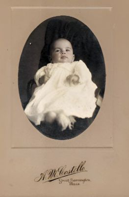 Click to view full size image
==============
Homer Albert Fuller
THIS HAS BEEN RETURNED TO FAMILY
This photo mounted on board is of Homer Howard Fuller.
The photo mounted on board states: "Homer Albert Fuller at the age of 4 Months, 12 Days, Taken 3 December 1912"
The Photographers name is "A. M. Costello", Great Barrington, Massachusetts
Homer Albert Fuller
THIS HAS BEEN RETURNED TO FAMILY
This photo mounted on board is of Homer Howard Fuller.
The photo mounted on board states: "Homer Albert Fuller at the age of 4 Months, 12 Days, Taken 3 December 1912"
The Photographers name is "A. M. Costello", Great Barrington, Massachusetts