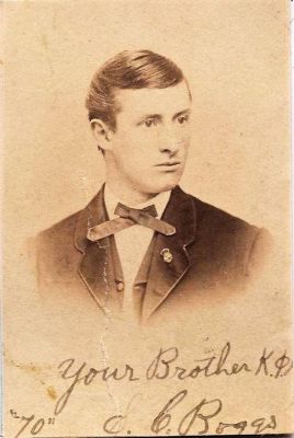 Click to view full size image
==============
Scott Cook Boggs
THIS HAS BEEN RETURNED TO FAMILY
SCOTT COOK BOGGS (1848-1904), OWU Class of 1870. Native of Kingston, Ohio.
Scott Cook Boggs
THIS HAS BEEN RETURNED TO FAMILY
SCOTT COOK BOGGS (1848-1904), OWU Class of 1870. Native of Kingston, Ohio.
