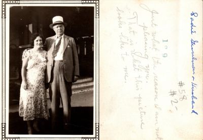  Sadie Cecelia O'Shea Gesselman & Charles H. Gesselman.

This was Donated by Sue Poole

This photo states: "Sadie Gesselman & Husband"
