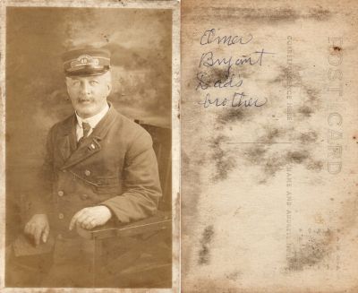 Elmer Ellsworth Bryant

This Real Photo Postcard (RPPC) states: "Elmer Bryant, Dad's Brother"
