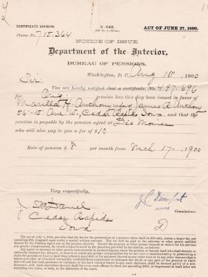 Click to view full size image
==============
James R. Anthony
This was Donated by Mary Muhlfeld
James R. Anthony Civil War Document
James R. Anthony
This was Donated by Mary Muhlfeld
James R. Anthony Civil War Document