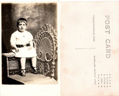 Unidentified 

THIS HAS BEEN RETURNED TO FAMILY

This was Donated by Cheryl Webber/The Terry Girls Genealogy.

Unidentified Real Photo Postcard (RPPC) in the Isaac Chauncy Quick Family Album
