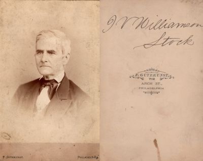 Click to view full size image
==============
Isaiah Vansant "I.V." Williamson
THIS WAS DONATED TO THE WILLIAMSON COLLEGE OF THE TRADES
This Cabinet Card Photo states: "I.V. Williamson, Stock"
The Photographers name is "F. Gutekunst", Philadelphia, Pennsylvania
Isaiah Vansant "I.V." Williamson
THIS WAS DONATED TO THE WILLIAMSON COLLEGE OF THE TRADES
This Cabinet Card Photo states: "I.V. Williamson, Stock"
The Photographers name is "F. Gutekunst", Philadelphia, Pennsylvania