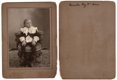 Click to view full size image
==============
Kenneth Ray McKean
This was Donated by DFW
This photo mounted on board states: "Kenneth Ray McKean"
The Photographers name is "L'Estrange", Boston, Massachusetts
Kenneth Ray McKean
This was Donated by DFW
This photo mounted on board states: "Kenneth Ray McKean"
The Photographers name is "L'Estrange", Boston, Massachusetts