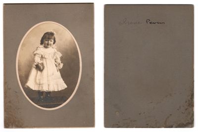 Click to view full size image
==============
Irene Pearson
This was Donated by Denise Ayers
This photo mounted on board states: "Irene Pearson"
Irene Pearson
This was Donated by Denise Ayers
This photo mounted on board states: "Irene Pearson"