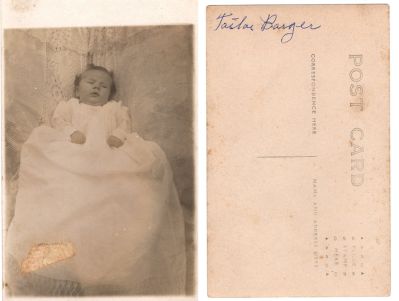 Click to view full size image
==============
Tailor Barger
This Real Photo Postcard (RPPC) states: "Tailor Barger"
Tailor Barger
This Real Photo Postcard (RPPC) states: "Tailor Barger"