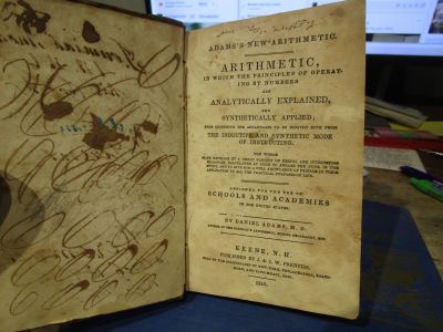 Click to view full size image
==============
Jeremiah B. Mock Arithmetic Book
This 1842 Arithmetic Book belonged to Jeremiah B. Mock. Jeremiah owned the book in 1846.
Jeremiah B. Mock Arithmetic Book
This 1842 Arithmetic Book belonged to Jeremiah B. Mock. Jeremiah owned the book in 1846.