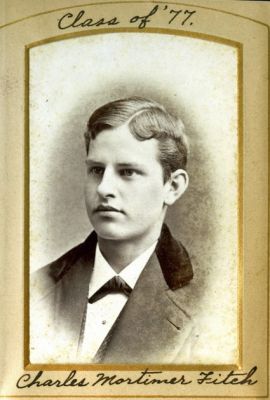 Charles Mortimer Fitch

This was Shared by a Anonymous Donor.

This CdV Photograph States: "Charles Mortimer Fitch, Class of '77."
