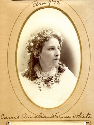 Carrie Amelia Warner White

This was Shared by a Anonymous Donor.

This CdV Photograph States: "Carrie Amelia Warner White, Class of '77"
