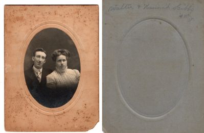 Charles Walter Gibbs & Hannah C. Johnson Gibbs

THIS HAS BEEN RETURNED TO FAMILY

This was Donated by Kathy Londo Barnes.

This photo mounted on board states: "Walter & Hannah Gibbs"

The Photographers name is "Statham", Weedsport, New York

