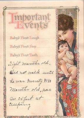 Click to view full size image
==============
John Alexander McKibben
THIS HAS BEEN RETURNED TO FAMILY
This was Donated by Cheryl Webber/The Terry Girls Genealogy
"Our Baby's Own Book" for John Alexander McKibbin (1907-1978)
Important Events
John Alexander McKibben
THIS HAS BEEN RETURNED TO FAMILY
This was Donated by Cheryl Webber/The Terry Girls Genealogy
"Our Baby's Own Book" for John Alexander McKibbin (1907-1978)
Important Events