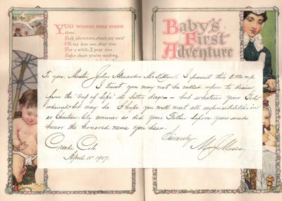 Click to view full size image
==============
John Alexander McKibbin
THIS HAS BEEN RETURNED TO FAMILY
This was Donated by Cheryl Webber/The Terry Girls Genealogy
"Our Baby's Own Book" for John Alexander McKibbin (1907-1978)
John Alexander McKibbin
THIS HAS BEEN RETURNED TO FAMILY
This was Donated by Cheryl Webber/The Terry Girls Genealogy
"Our Baby's Own Book" for John Alexander McKibbin (1907-1978)