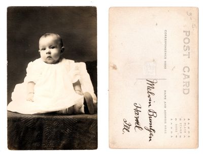 Click to view full size image
==============
Melvin E. Bruntjen
This was Donated by Cheryl Webber/The Terry Girls Genealogy
This Real Photo Postcard states: "Melvin Bruntjen, Harvel, Illinois"
Melvin E. Bruntjen
This was Donated by Cheryl Webber/The Terry Girls Genealogy
This Real Photo Postcard states: "Melvin Bruntjen, Harvel, Illinois"