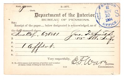 Dr. John T. Smith

This was Donated by Mary Muhlfeld

Civil War Document for John T. Smith
