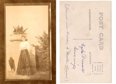 Lyda Russell

This was Donated by Cheryl Webber/The Terry Girls Genealogy

This Real Photo Postcard (RPPC) states: "Lyda Russell, Lew's wife. (Lewis was brother to Walter Russell)"
