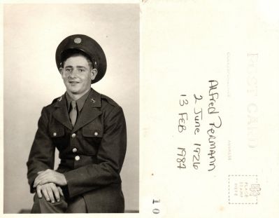 Click to view full size image
==============
Alfred Permann
This Real Photo Postcard (RPPC) States: "Alfred Permann, 2 June 1926-13 Feb 1987. "
Alfred Permann
This Real Photo Postcard (RPPC) States: "Alfred Permann, 2 June 1926-13 Feb 1987. "