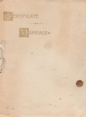 Click to view full size image
==============
Willia A. Rayner & Ida Susan Englebert Rayner
THIS ALBUM HAS BEEN SENT TO JANET ORDWAY TO BE DONATED TO TRI-COUNTY HISTORY.
Cover to Marriage Book for Willis A. Rayner & Ida Susan Englebert Rayner.
Willia A. Rayner & Ida Susan Englebert Rayner
THIS ALBUM HAS BEEN SENT TO JANET ORDWAY TO BE DONATED TO TRI-COUNTY HISTORY.
Cover to Marriage Book for Willis A. Rayner & Ida Susan Englebert Rayner.