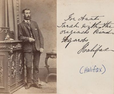 Edwin "Halifax" Appleyard

This has been shared

This CdV Photograph States: "For Aunt Sarah with the originals kind, Regards, Halifax.

Edwin Halifax Appleyard b. 12 July 1855 in Northfield, Illinois d. 27 Sep 1925 in Oak Park, Illinois, son of Richard & Hannah (Woodworth) Appleyard, both of whom immigrated in 1845 from Halifax, West Yorkshire, England. 

