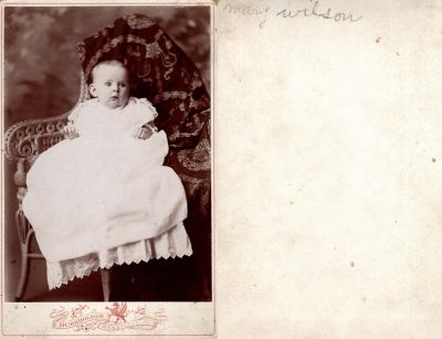 Click to view full size image
==============
Mary Wilson
This was Donated by Cheryl Webber.
This Cabinet Card Photo States: "Mary Wilson"
The Photographers name is "Burkholder", Mansfield, Ohio.
Mary Wilson
This was Donated by Cheryl Webber.
This Cabinet Card Photo States: "Mary Wilson"
The Photographers name is "Burkholder", Mansfield, Ohio.