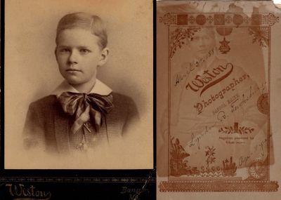 Lyndon Blaine Tewksbury

THIS HAS BEEN RETURNED TO FAMILY

This was Donated by Cheryl Webber.

This Cabinet Card Photo States: "Lyndon B. Tewksbury, Age 11 Years"

The Photographers name is "Weston", Bangor, Maine.

NOTE: The top of the Cabinet Card has been cropped off due to the damage that is on the Cabinet Card Photo.
