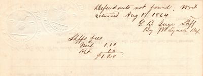John Boatman & Harriett Burnett VS. Mary J. Stephens & Elisha Stephens.

This was Donated by a Anonymous Donor.

Summons

John Boatman & Harriett Burnett VS.
Mary J. Stephens & Elisha Stephens.

Date of Summons is 18th August 1864, Parke County, Indiana.
