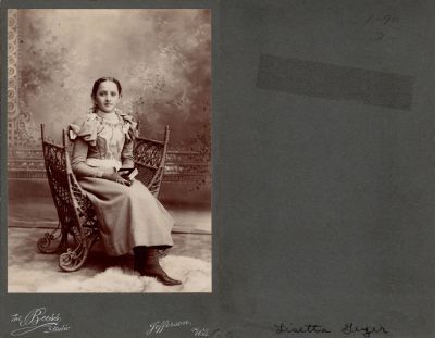 Click to view full size image
==============
Lisetta Henriette Geyer
This was Donated by Rita Wade.
This Cabinet Card Photo States: "Lisetta Geyer"
The Photographers name is "The Buss Studio", Jefferson, Wisconsin
Lisetta Henriette Geyer
This was Donated by Rita Wade.
This Cabinet Card Photo States: "Lisetta Geyer"
The Photographers name is "The Buss Studio", Jefferson, Wisconsin
