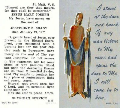 Josephine E. (Phelps) Brady

Funeral Memorial for Josephine E. (Phelps) Brady
