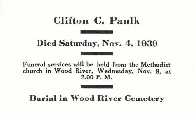 Click to view full size image
==============
Clifton C. Paulk
THIS HAS BEEN RETURNED TO FAMILY.
This is a Funeral Memorial Card for Clifton C. Paulk.
Clifton C. Paulk
THIS HAS BEEN RETURNED TO FAMILY.
This is a Funeral Memorial Card for Clifton C. Paulk.