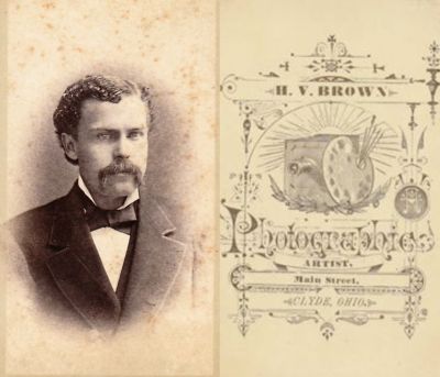 Click to view full size image
==============
Unidentified
THIS HAS BEEN DONATED TO THE JAMES A. GARFIELD NATIONAL HISTORICAL MUSEUM
This was Donated by Jessica Quiroz
Unidentified CdV Photograph
The Photographers name is "H. V. Brown", Clyde, Ohio.
This man is believed to be the same person as shown in two childhood tintype photos within this Album.
Unidentified
THIS HAS BEEN DONATED TO THE JAMES A. GARFIELD NATIONAL HISTORICAL MUSEUM
This was Donated by Jessica Quiroz
Unidentified CdV Photograph
The Photographers name is "H. V. Brown", Clyde, Ohio.
This man is believed to be the same person as shown in two childhood tintype photos within this Album.