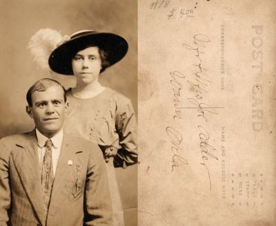 Click to view full size image
==============
Mr. & Mrs. Joe Adder
This Real Photo Postcard (RPPC) States: "Mr. & Mrs. Joe Adder, Wann, Oklahoma"
Mr. & Mrs. Joe Adder
This Real Photo Postcard (RPPC) States: "Mr. & Mrs. Joe Adder, Wann, Oklahoma"