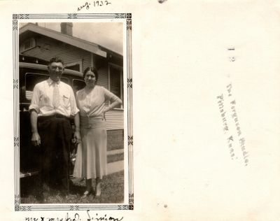 John Domenic Simion & Sophia A. Ovadon Simion

This Photo States: "Mr. & Mrs. J. D. Simion"

The Photo was taken in August 1932.

The Photographers name is "The Ferguson Studio", Pittsburg, Kansas.
