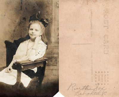 Click to view full size image
==============
Ruth Sox
This Real Photo Postcard States: "Ruth Sox, Lehighton, Pennsylvania.
Ruth Sox
This Real Photo Postcard States: "Ruth Sox, Lehighton, Pennsylvania.