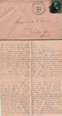 Click to view full size image
==============
Iona E. Davis
This letter was sent to Iona Davis while Attending Buchtel College. The Letter was addressed to Iona Davis, Perry, Lake County, Ohio. The Letter is Dated 23 May 1880.
NOTE: Perry, Ohio is 10 minutes from Akron.
Iona E. Davis
This letter was sent to Iona Davis while Attending Buchtel College. The Letter was addressed to Iona Davis, Perry, Lake County, Ohio. The Letter is Dated 23 May 1880.
NOTE: Perry, Ohio is 10 minutes from Akron.