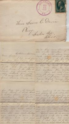 Click to view full size image
==============
Iona E. Davis
This letter was sent to Iona Davis while Attending Buchtel College. The Letter was addressed to Iona Davis, Perry, Lake County, Ohio. The Letter is Dated 23 February 1879.
NOTE: Perry, Ohio is 10 minutes from Akron.
Iona E. Davis
This letter was sent to Iona Davis while Attending Buchtel College. The Letter was addressed to Iona Davis, Perry, Lake County, Ohio. The Letter is Dated 23 February 1879.
NOTE: Perry, Ohio is 10 minutes from Akron.