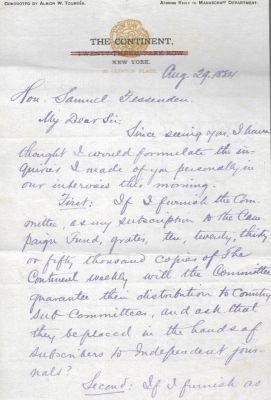 Click to view full size image
==============
Albion Winegar Tourgée
Albion W. Tourgée
Republican National Convention Letter, 1884
Page 1
Albion Winegar Tourgée
Albion W. Tourgée
Republican National Convention Letter, 1884
Page 1