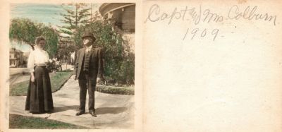 Captain & Mrs. Colburn

This color tinted photo states: "Captain & Mrs. Colburn, 1909"
