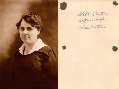 Edith Christine Betz Carter

This photo states: "Edith Carter, Arthur's wife & Cora's brother"
