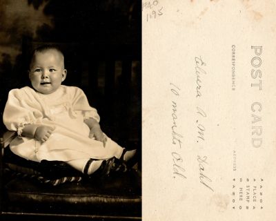 Elvera A. M. Dahl

This Real Photo Postcard (RPPC) States: "Elvera A. M. Dahl, 10 months old."

