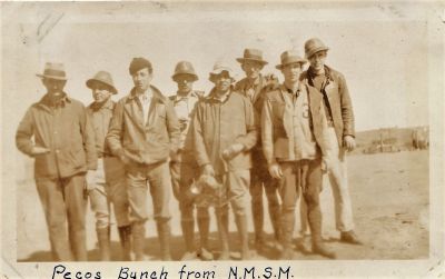 Unidentified

This is the Pecos Bunch from the New Mexico School of Mining. The Individuals are Unidentified.
