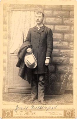 Click to view full size image
==============
Jessie Alexander Rutherford
THIS HAS BEEN RETURNED TO FAMILY
This Cabinet Card Photo States: "Jessie Rutherford"
The Photographers name is "L. T. Miller", Sedalia, Missouri.
Jessie Alexander Rutherford
THIS HAS BEEN RETURNED TO FAMILY
This Cabinet Card Photo States: "Jessie Rutherford"
The Photographers name is "L. T. Miller", Sedalia, Missouri.