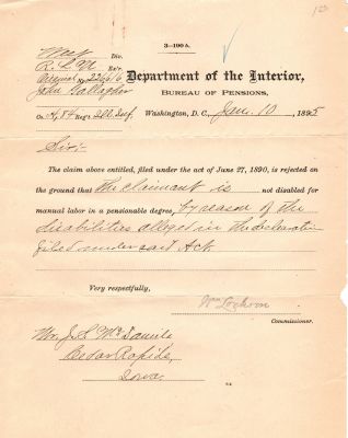 Click to view full size image
==============
John Gallagher
THIS HAS BEEN RETURNED TO FAMILY
This was Donated by Mary Muhlfeld
Civil War Document for John Gallagher
John Gallagher
THIS HAS BEEN RETURNED TO FAMILY
This was Donated by Mary Muhlfeld
Civil War Document for John Gallagher