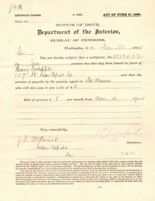 Click to view full size image
==============
Henry Goodapple
This was Donated by Mary Muhlfeld
Civil War Document for Henry Goodapple
Henry Goodapple
This was Donated by Mary Muhlfeld
Civil War Document for Henry Goodapple