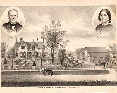 Click to view full size image
==============
Truman B. Penfield & Mrs. Truman Penfield
This was harvested out of a old genealogy book called "History of Lorain County, Ohio, circa 1879.
The illustration is of Truman B. Penfield left, Mrs. Truman Penfield right and below is a illustration of William W. Penfield's home in Lorain County, Ohio in 1879.
Truman B. Penfield & Mrs. Truman Penfield
This was harvested out of a old genealogy book called "History of Lorain County, Ohio, circa 1879.
The illustration is of Truman B. Penfield left, Mrs. Truman Penfield right and below is a illustration of William W. Penfield's home in Lorain County, Ohio in 1879.